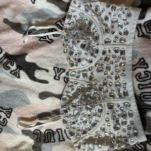 crop top with diamonds